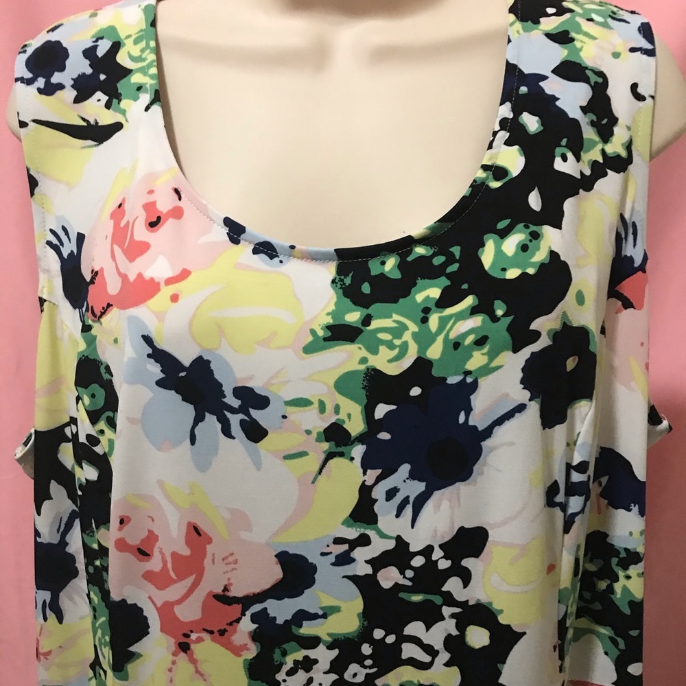 Floral sleeveless midi dress - 1X